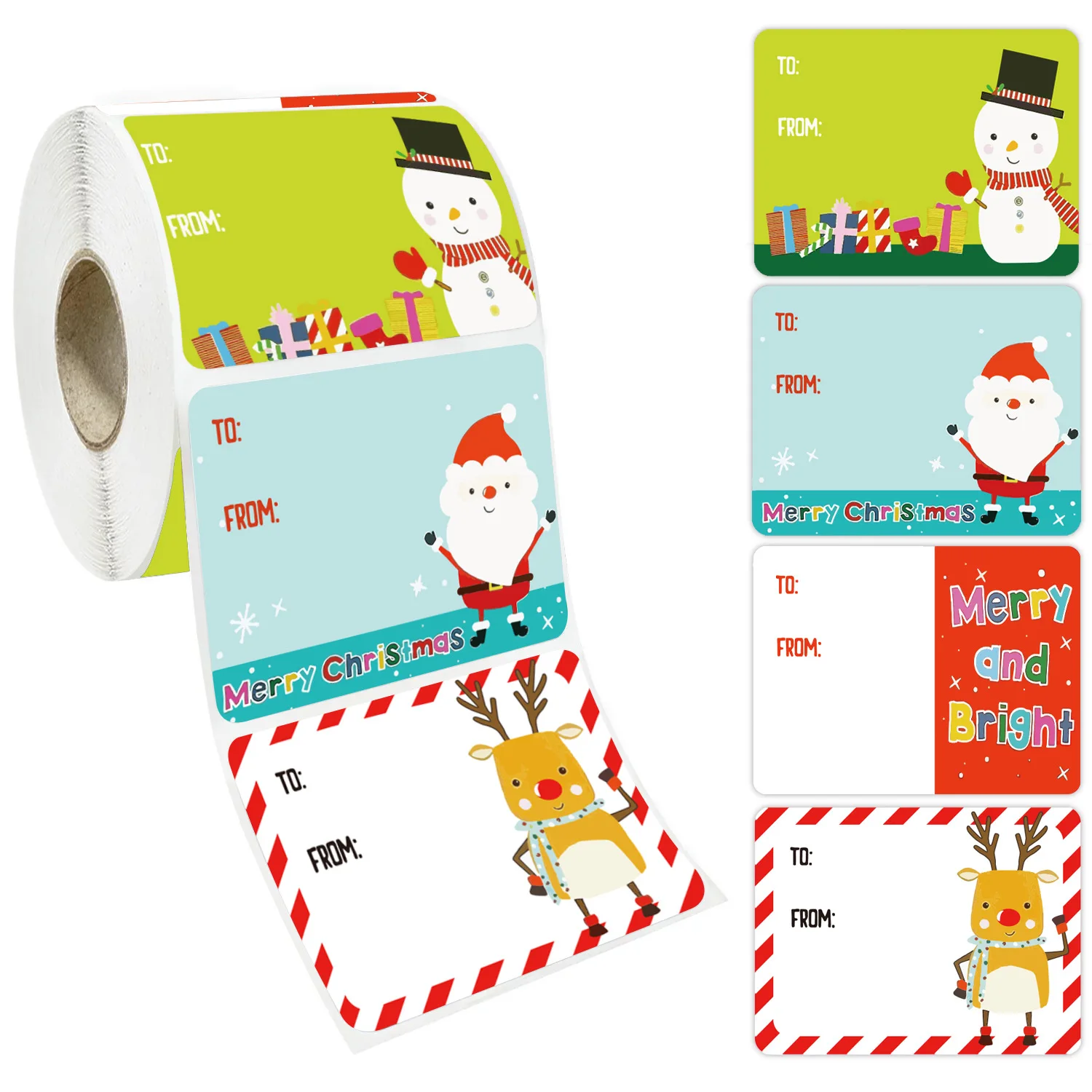 200-500 Pcs 크리스마스 태그 크리스마스 선물용 자체 접착 선물 태그 포장지 생일용 크리스마스 이름 라벨 스티커