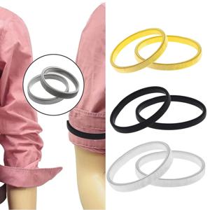2개 패션 손목밴드 셔츠 소매 홀더 메탈 암밴드 홀드업 가터 슈라우드 링 팔찌 탄성 논슬립 후프 암밴드