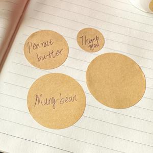 2.5/3.8/4.5/5cm 500PCs/롤 크래프트 라운드 자체 접착 라벨 종이 스티커 분류 이름 맞춤 라벨 스티커