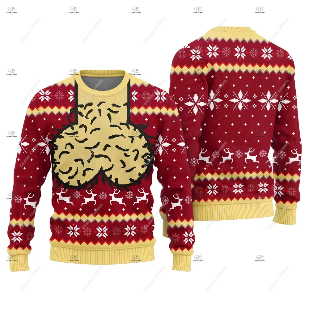 크리스마스 산타클로스 애완 고양이 니트 어글리 스웨터 그래피티 레트로 빈티지 3D프린트 풀오버 하라주쿠 캐주얼 재미있는 긴팔 43