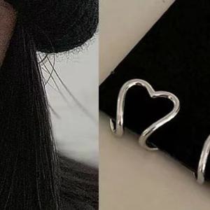 심플한 하트 클립온 귀걸이