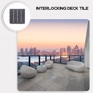 1개 조립식 데크 타일 회색 플라스틱 바닥재 야외 파티오 발코니 정원 방수 내구성 데킹