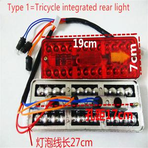 전기 세발 자전거 전기 자전거 테일 라이트 신호 빛 48V 60V 72V LED 안전 경고 후면 램프 전자 스쿠터 Ebike 경고