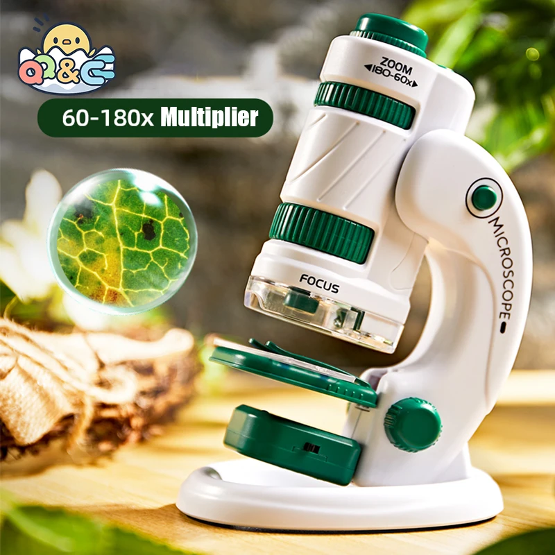 아이 과학 실험 포켓 현미경 장난감 키트 60-120x 가벼운 어린이 줄기 장난감 선물과 교육 미니 휴대용 현미경