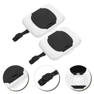 2pcs 휴대용 물티슈 디스펜서 여행 물티슈 케이스 경량 스트랩 리필 가능 쉬운 오픈 유모차 유아용 침대 의자 야외