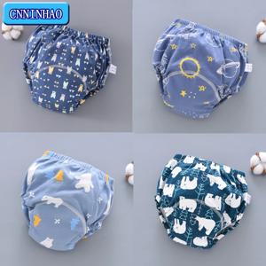 6 레이어 방수 재사용 가능한 코튼 베이비 트레이닝 바지 유아 반바지 속옷 천 아기 기저귀 기저귀 팬티 기저귀 변경