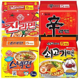 봉지라면(진라면매운맛5개+신라면5개+스낵면5개+쇠고기면5개)