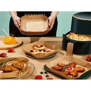 에어프라이어 종이, 에어프라이어용 일회용 종이 패드 50/100개, 에어프라이어 액세서리, 내유성 및 방수성