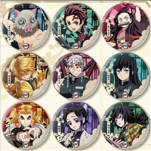 58mm 애니메이션 귀멸의 칼날 카마도 탄지로 토키토 무이치로 코스프레 코스튬 배지 핀 SPTE 틴플레이트 브로치 선물