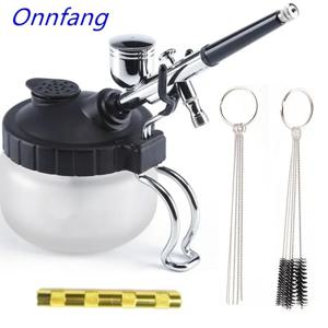 10 개/대 에어 브러시 청소 냄비 안정제 병 홀더 페인트 스테이션 유리 병 필터 젖빛 압축기 옵션 세트 A-C