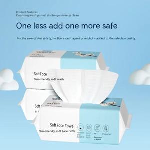 부드러운 흡수성 일회용 페이스 타올, 두꺼운 코튼 페이셜 클렌징 티슈 페이퍼, 메이크업 리무버 드라이 와이프, 6 팩