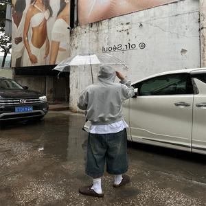 미국 레트로 워싱 하이 스트리트 청반바지 루즈 스트레이트 와이드 레그 캐주얼 다용도 6부/7부 팬츠 남녀공용