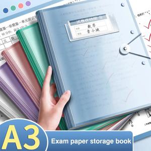 두꺼운 대용량 A3 파일 폴더, 방수 시험지 보관 가방, 더러움 방지 보관 책자 선물, 30 페이지, 40 페이지, 60 페이지