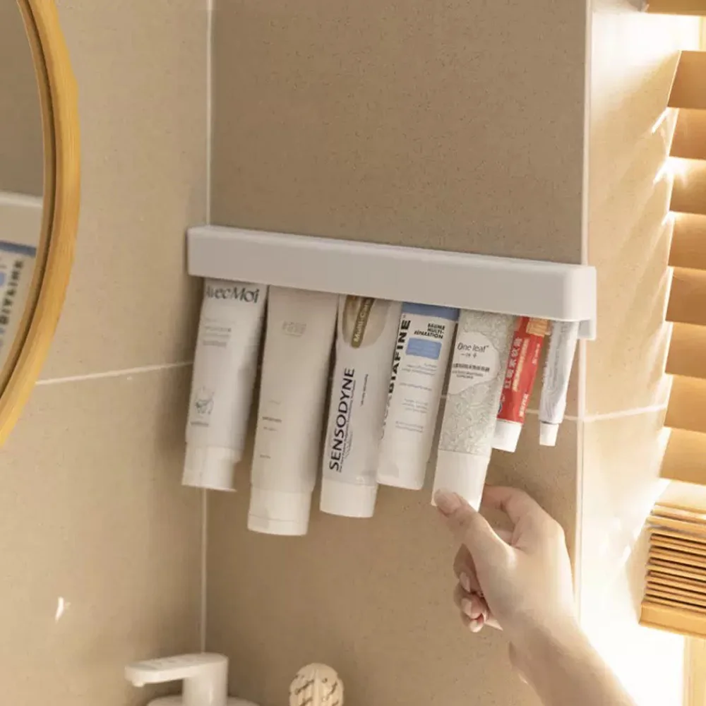 다기능 벽걸이 수납 클립 - 치약, 세안제, 연고 등 치약 랙 보관에 적합