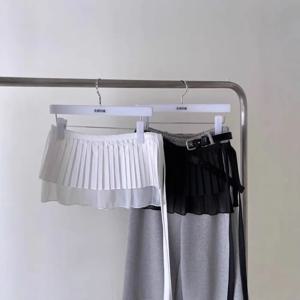 패션 힙합 레이어 의상 플리츠 스커트 셔츠 익스텐더 메쉬 프릴 엣지 허리띠 Y2K 스위트 레이스 업 힙 스카프 청바지 장식