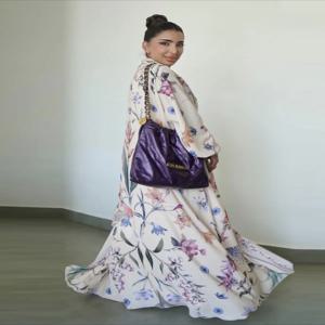 이드 여성 아바야 플라워 프린트 오픈 가디건 스카프 파티 드레스 무슬림 긴팔 잘라비야 라마단 아바야 카프탄 아랍 롱 로브