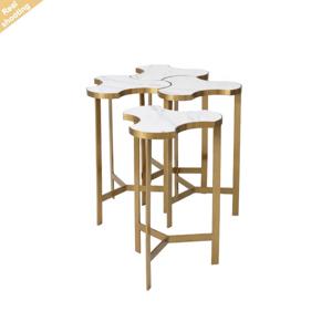 모던 럭셔리 대리석 상판 골드 스테인리스 스틸 조합 사이드 테이블 거실용 커피 테이블