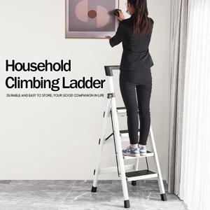 3/4 단계 사다리 접이식 알루미늄 미끄럼 방지 접이식 사다리 높은 의자 의자 주방 단계 사다리 의자 접이식 집 사다리