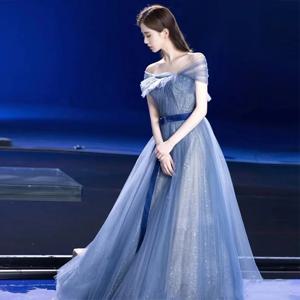 우아한 이브닝 드레스 연회 예술 시험 진행자 공연 고급스러운 하이엔드 감성 웨딩 데이트 회사 연례 행사 파티용