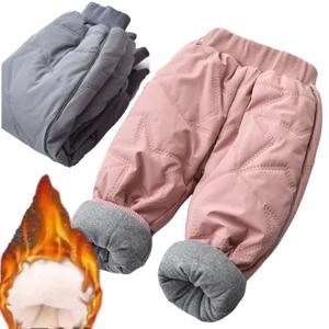 아기 키즈 두꺼운 코튼 스키 바지, 남아 여아 겨울 플러스 벨벳 따뜻한 바지, 유아 방수 야외 바지, 1-6 세