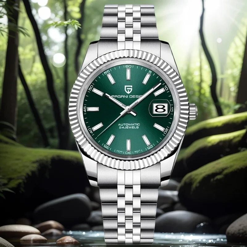 파가니 디자인 신형 V2 남성용 기계식 시계 탑 브랜드 명품 완전 자동 100M 방수 스테인리스 스틸 남성 시계