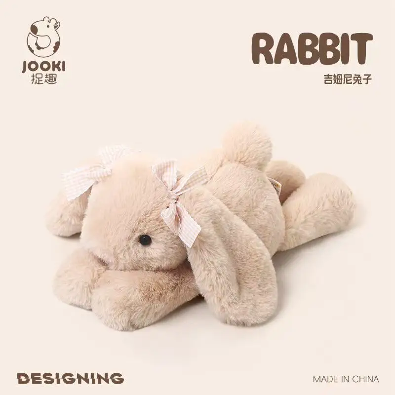 35cm 신제품 시뮬레이션 수줍은 토끼 인형 봉제 장난감 만화 애니메이션 귀여운 베개 쿠션 어린이 생일 선물 재미있는 인형