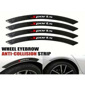 휠 눈썹 충돌 방지 스트립 장식 스티커 일반 수정 탄소 섬유 장식 스트립 안티 스크래치 스티커