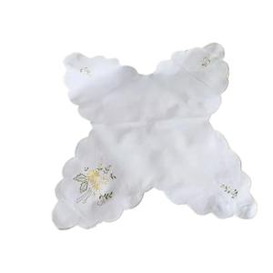 2PCS 수출 수 놓은 나비 모양 다목적 수건 흰색 차 수건 빵 천으로 빵 바구니 라이너 냅킨 손수건