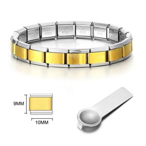 여성을위한 이탈리아어 매력 링크 남성 9mm 너비 실버 골드 컬러 체인 스테인레스 스틸 팔찌 손에 DIY 만들기 보석 도매