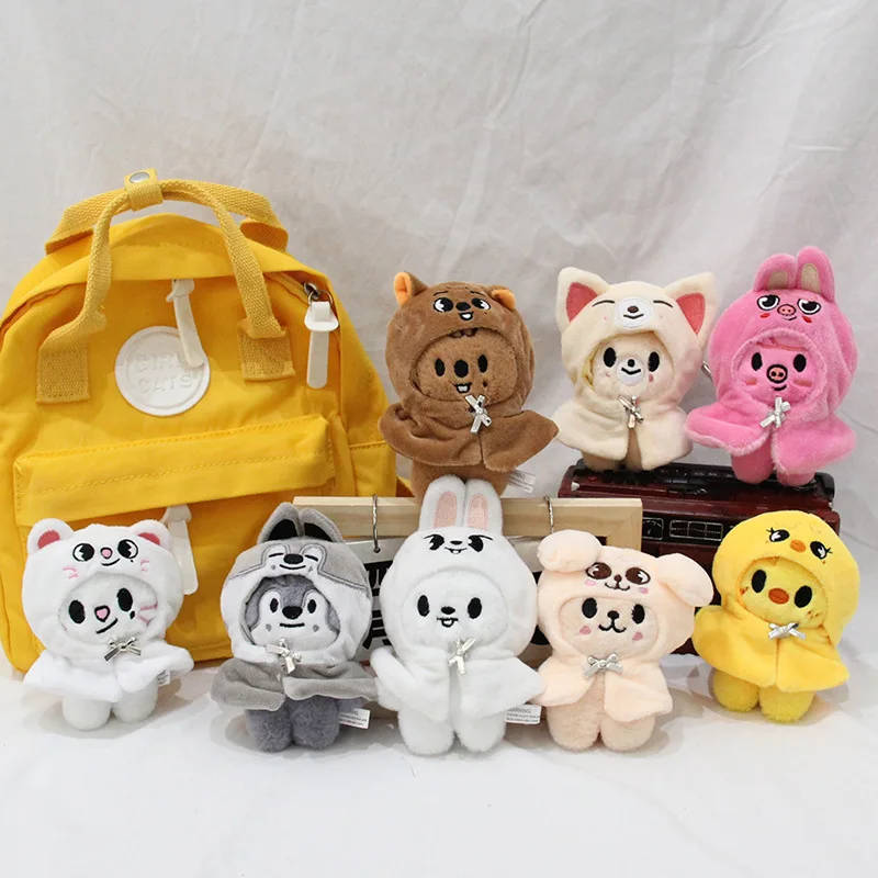 SKZ 서울 FM 라이브 SKZOO Stray Kids 플러시 장난감 12cm 인형 망토 패션 키 체인 팬 기념품 어린이 선물