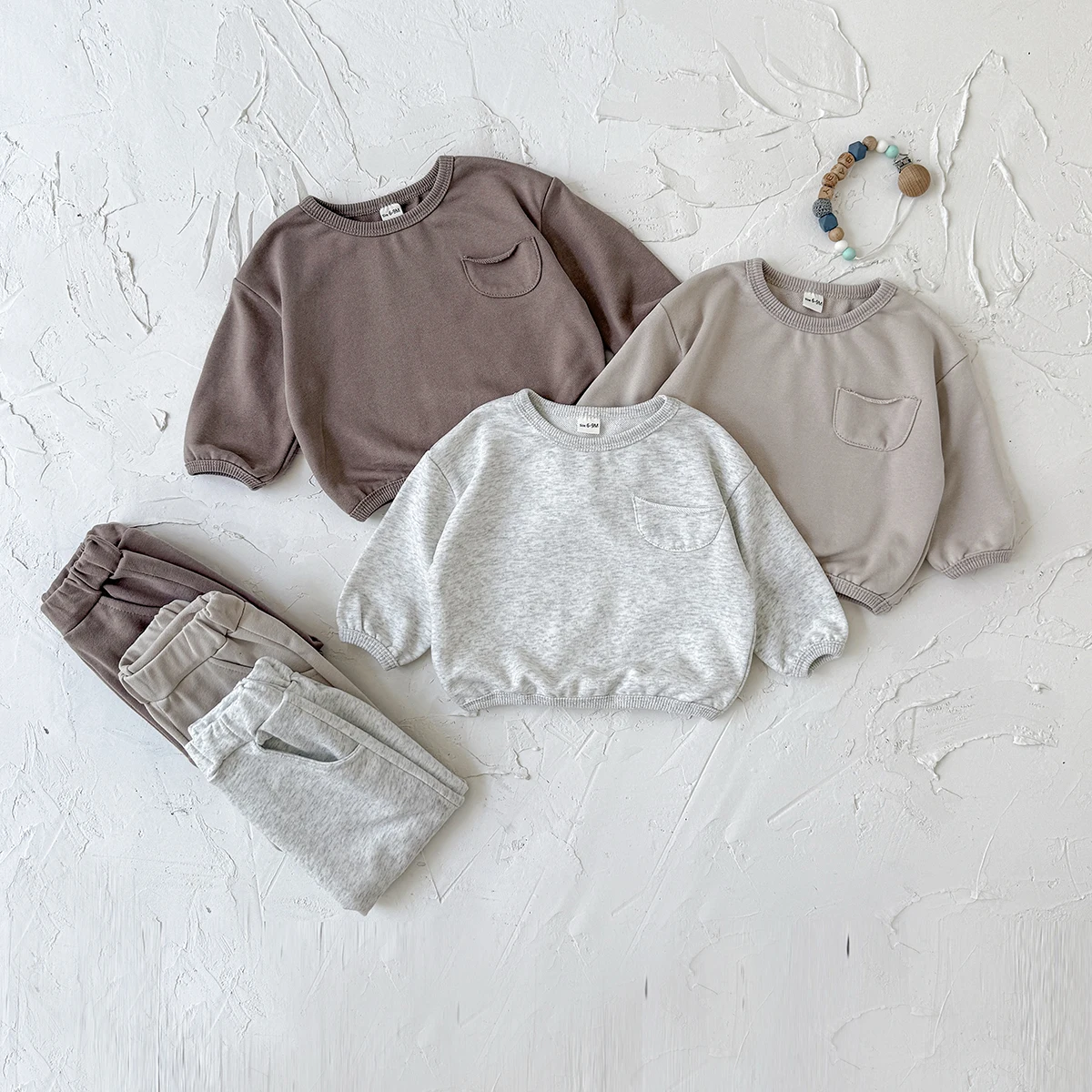 INS 키즈 남아 뉴욕 스웨트셔츠 & 조거 팬츠 세트 2025 가을 신상 여아 아기 옷 유아 후드티와 바지 2종 세트