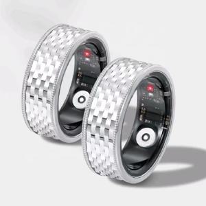 맞춤형 신제품 S925 스털링 실버 스마트 건강 모니터링 반지 심플 남녀 트렌드 커플 크러쉬드 아이스 핑거 스포츠 링