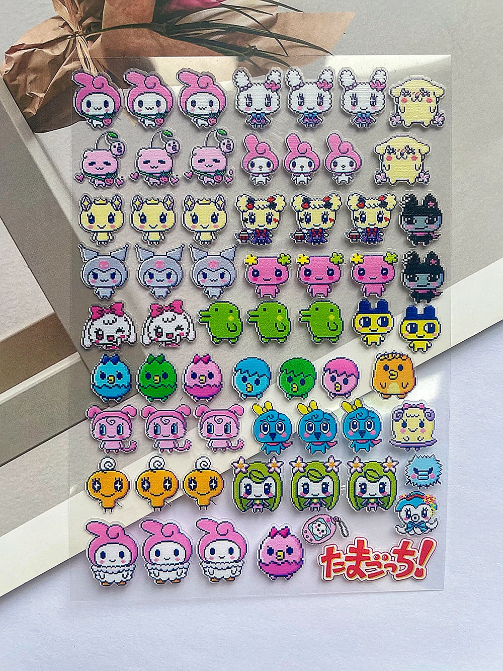 슈퍼 미니 만화 게임 패턴 스티커 귀여운 산리오 쿠로미 셀프 접착 스티커 방수 수하물 태그 네일 스티커