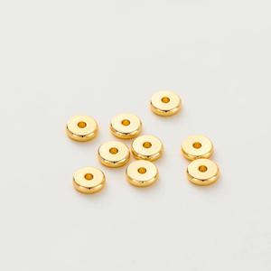 50 개/몫 14K/18K 골드 컬러 도금 황동 4mm 5mm 6mm 라운드 스페이서 비즈 DIY 쥬얼리 액세서리에 대 한 플랫 팔찌 비즈