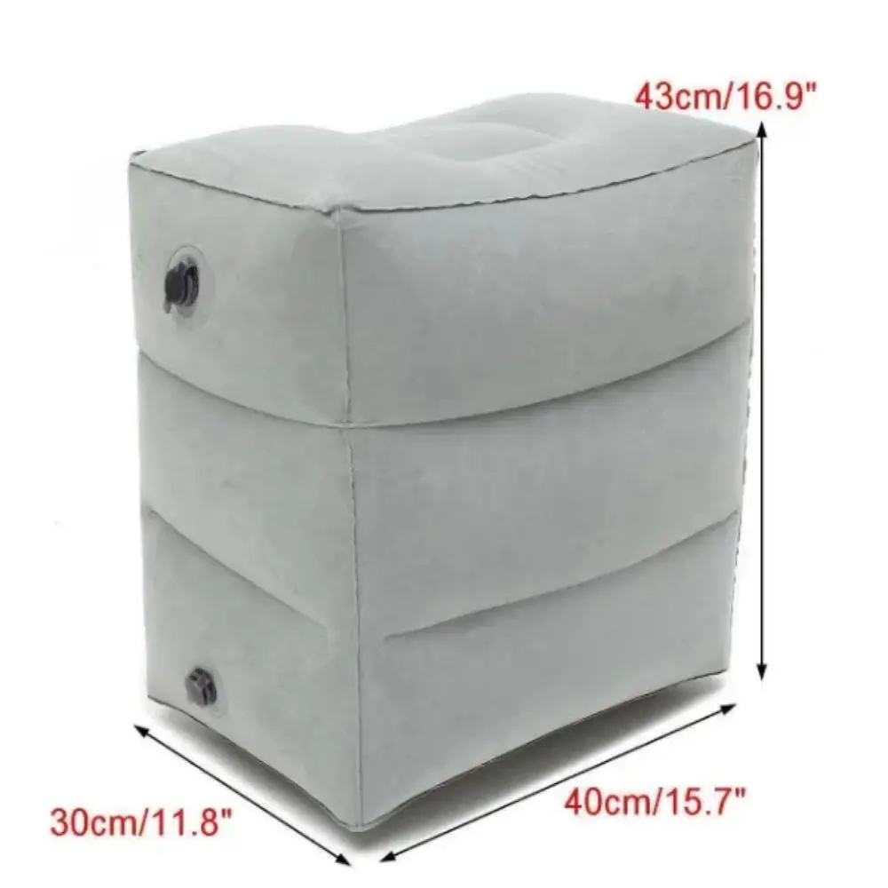 여행용 팽창식 발받침 베개, 휴대용 조절 가능한 3 층 높이 스툴, 발받침 다리 쿠션 베개, 1pc