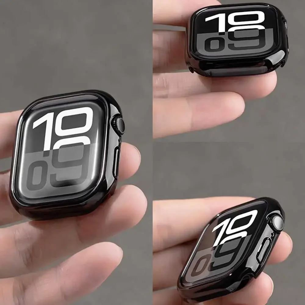 Apple Watch 액세서리 용 강화 유리 + 커버 45mm 41mm 44mm 40mm 42mm 화면 보호기 Apple watch 케이스 시리즈 9 4 5 6 SE 7 8