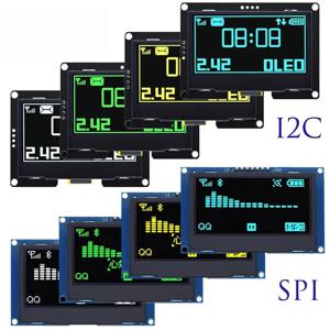 2.4인치 2.42인치 128x64 OLED LCD 디스플레이 모듈 SSD1309 12864 7핀 SPI/IIC I2C 시리얼 인터페이스 (아두이노 UNO R3 C51용)