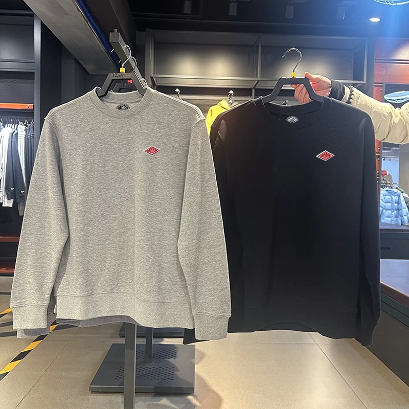 2025 자수 후드티 일본 수출 가을 얇은 스웨트셔츠 남녀공용 O넥 긴팔 루즈핏 브랜드 트레이닝복 상의