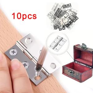 10pcs 스테인레스 스틸 도어 힌지 캐비닛 도어 창 나무 상자 플랫 힌지 홈 가구 하드웨어 액세서리