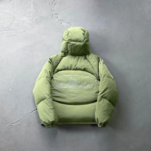 바이브 남성용 숏 두꺼운 겨울 패딩 재킷 후드 캐주얼 따뜻한 방풍 아우터웨어 나일론 원단 화이트 덕다운 충전재