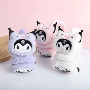 산리오 부드러운 플러시 어린이 귀마개 쿠로미 따뜻한 귀덮개 귀여운 만화 겨울 방한 귀덮개 선물