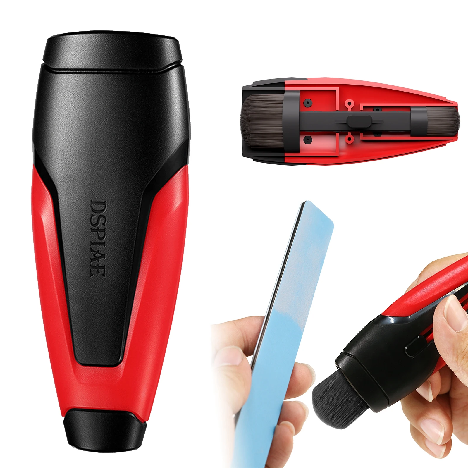 DSPIAE PT-RDB 개폐식 먼지 브러시 더블 팁 조립 모델을위한 편리한 청소 도구 군사 취미 빌딩 도구 DIY