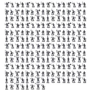 플라스틱 고대 군인 피규어 장난감, 고풍 군인 남자 검객 액션 피규어, DIY 전쟁 장면 장난감, 회색, 1:72 200/세트