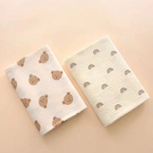 2Pc 코 튼 모슬린 담요 신생아 모슬린 Swaddle 랩 침구 유아 목욕 타올 아기 항목에 대 한 담요를 받는 아기