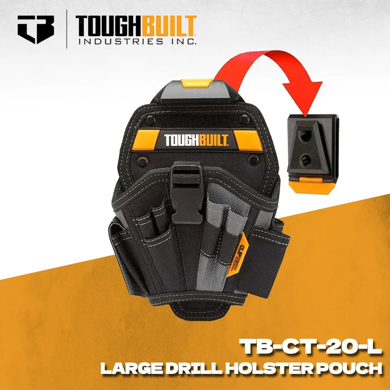 TOUGHBUILT TB-CT-20-L 대형 드릴 홀스터 파우치 공구 벨트용 비트 파우치 핸드 드릴 특수 벨트 가방 휴대용 공구 가방