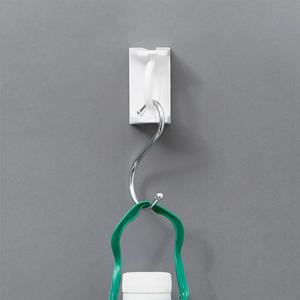 A72P 8Pcs 커튼 막대 홀더 클램프 후크 자기 접착 옷 레일 브래킷 360 회전 삼각형 링 조절 후크