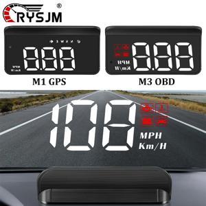 M3 자동차 OBD2 HUD M1 GPS 헤드업 디스플레이 프로젝션 속도계 알람 프로젝터 디스플레이 디지털 속도계 자동차 액세서리 유리 HUD