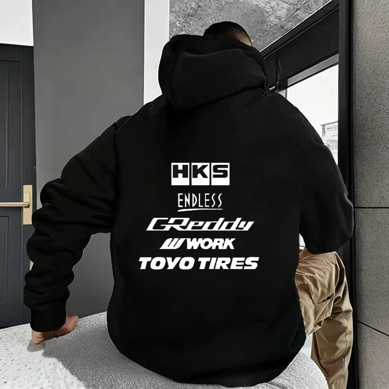 2025 남성 패션 쿨 후디 일본 JDM 튜닝카 HKS ENDLESS 후디 남녀 빈티지 캐주얼 스웨트셔츠 긴팔 풀오버