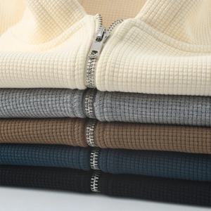 가을 겨울 다용도 헤비웨이트 커피색 후드 가디건 남성용 인디고 캐주얼 아우터웨어 여성용 단색 니트웨어