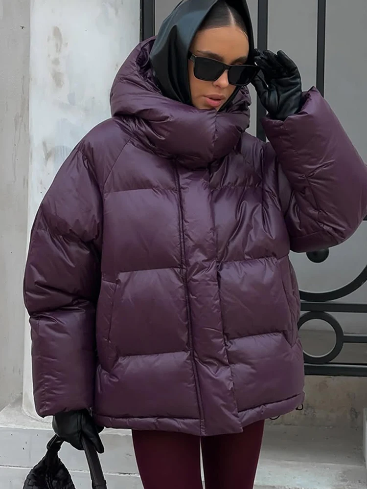 회색 울 퍼 칼라 여성 재킷 패션 긴 소매 루즈 따뜻한 라펠 숏 코트 여성 2025 신상 데일리 출퇴근 스트리트웨어